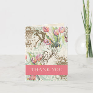 Flutterbyes 'n Tulips Elegant Wedding Vielen Dank Dankeskarte