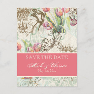 Flutterbyes 'n Tulips Elegante Save the Date Karte