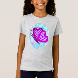 Flutterbys Valentines Folk Art KIDS NUR Design T-Shirt