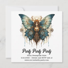 Fluttergear Nymph Butterfly Steampunk Wedding Ankündigung