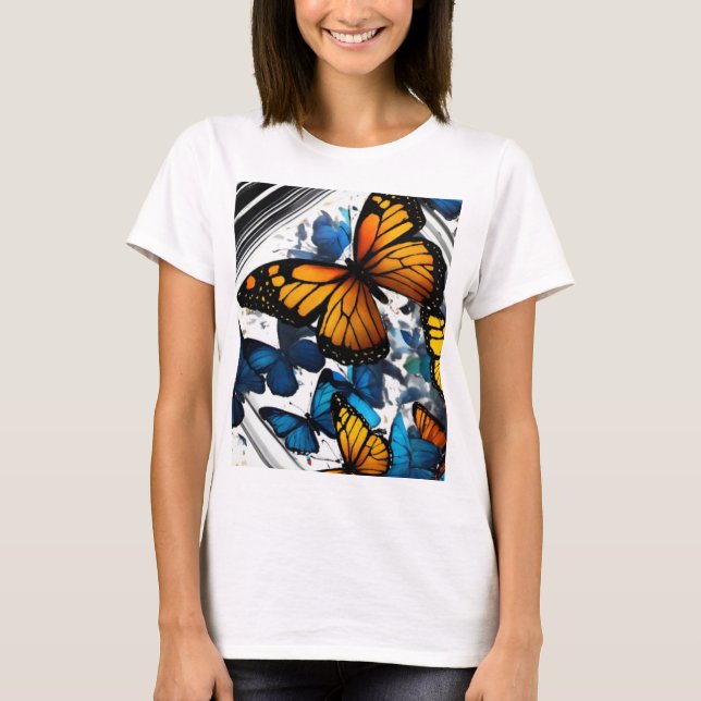 "Fluttering Elegance: Butterfly Bliss T-Shirt" T-Shirt (Vorderseite)