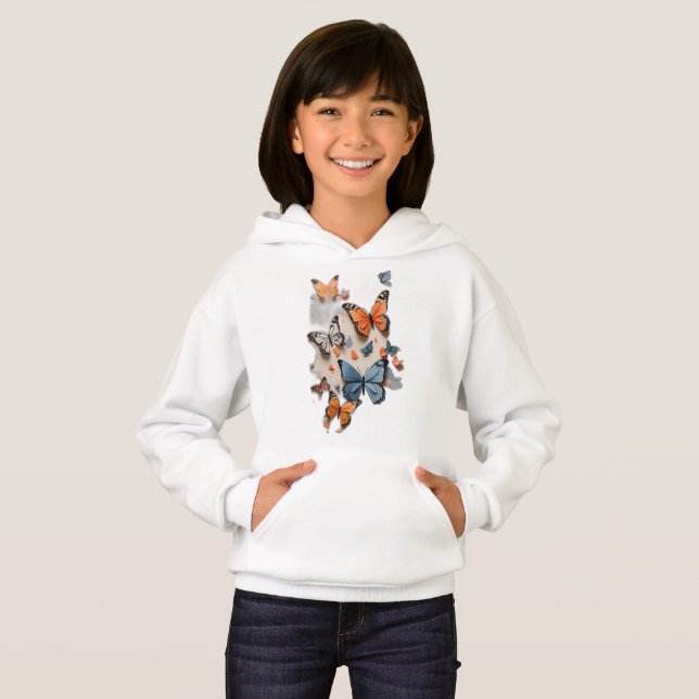 Fluttering Elegance Collection: Butterfly Inspirie Hoodie (Vorne ganz)