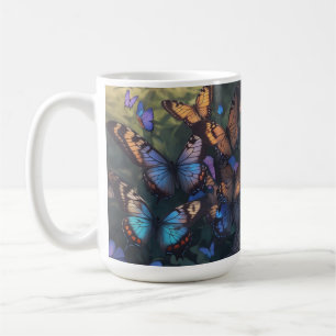 Fluttering Elegance Schönes Schmetterlingsmuster Kaffeetasse