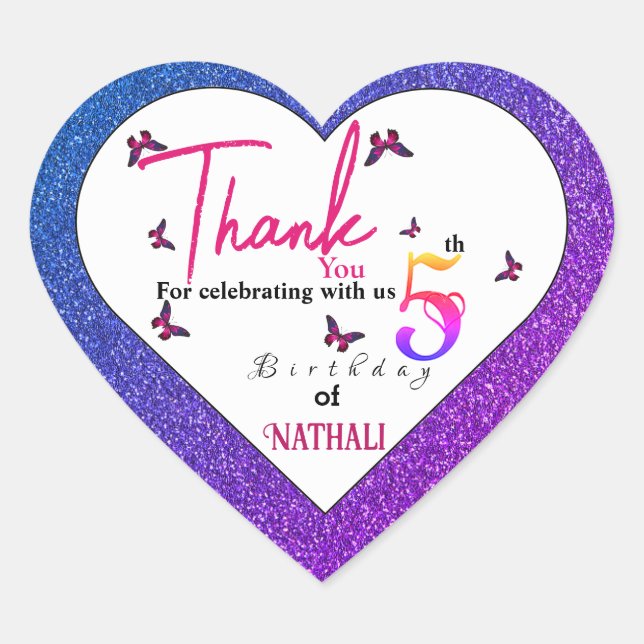 Fluttering Fun Herz-Aufkleber (Vorderseite)