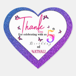 Fluttering Fun Herz-Aufkleber