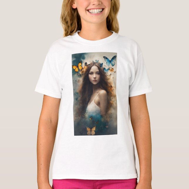 Fluttering Nostalgie: Vintage Butterfly Collage T- T-Shirt (Vorderseite)