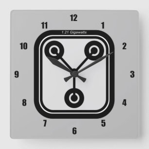 FLUX Capacitor 1,21 Gigawatt Quadratische Wanduhr
