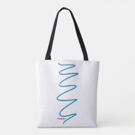 Flux Swirl White Tote Bag - Aquamarin