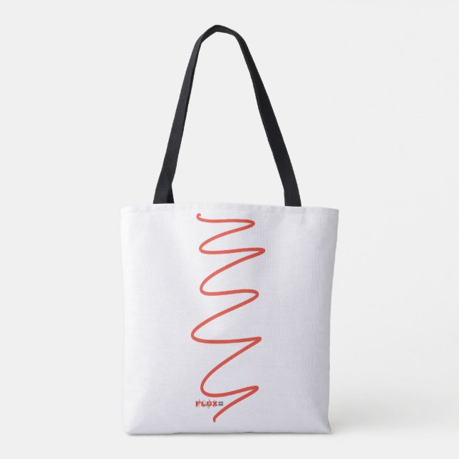 Flux Swirl White Tote Bag - Rot (Rückseite)