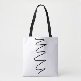 Flux Swirl White Tote Bag - Schwarz