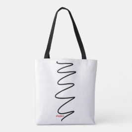 Flux Swirl White Tote Bag - Schwarz
