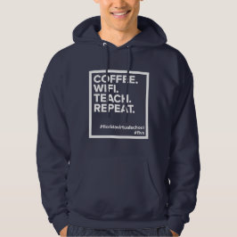 FLVS-Kaffee. WiFi. Lehre! Wieder von vorne. Navy H Hoodie