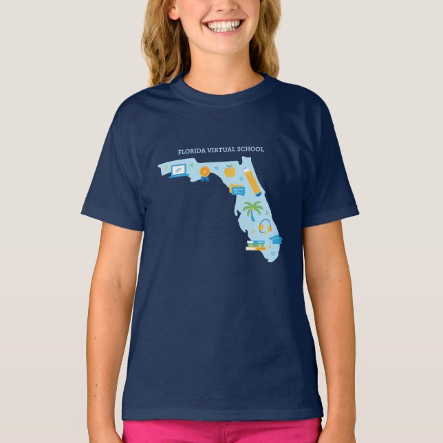FLVS, Youth Florida T - Shirt (Marine) (Vorderseite)