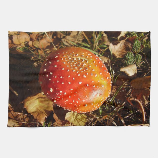 Fly Agaric Mushroom Tea Towel Handtuch (Horizontal)