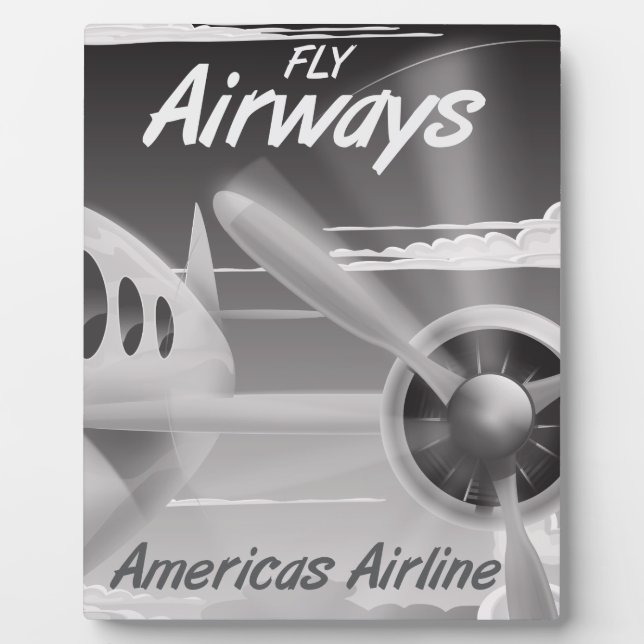 Fly Airways Vintage Reiseplakat. Fotoplatte (Vorderseite)