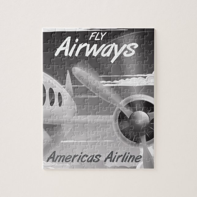 Fly Airways Vintage Reiseplakat Puzzle (Vertikal)