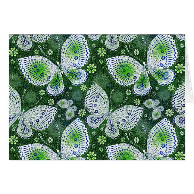 Fly Away Paisley Butterfly Print Green (Vorderseite (Horizontal))