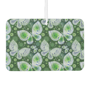 Fly Away Paisley Butterfly Print Green Autolufterfrischer