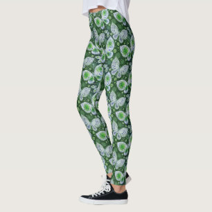 Fly Away Paisley Butterfly Print Green Leggings