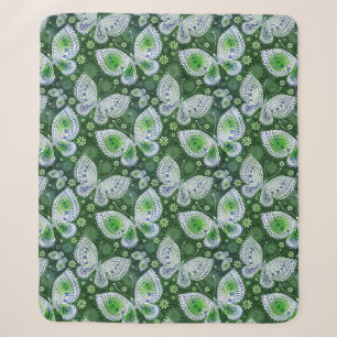 Fly Away Paisley Butterfly Print Green Sherpadecke