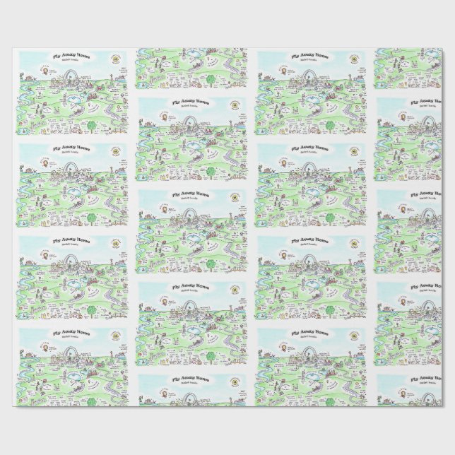 Fly Away Zuhause Gift Wrap Geschenkpapier (Flach)