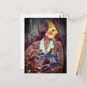 Fly Bird Mixed Media Postkarte