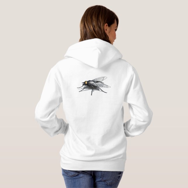 Fly Buddy Frauenweißschwanz Hoodie (Schwarz voll)