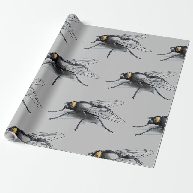 Fly Buddy graues glänzendes Packpapier (Ungerollt)