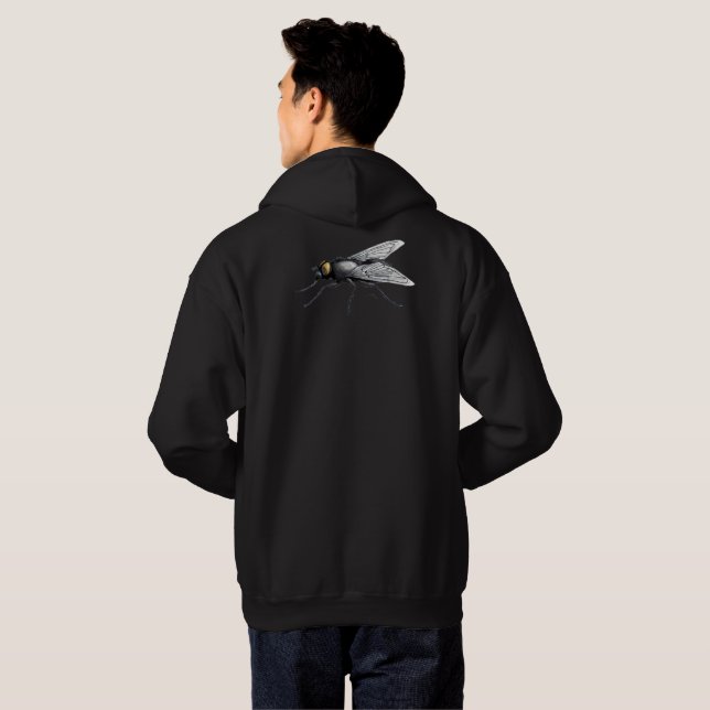 Fly Buddy Männer schwarzer Hoodie zurück (Schwarz voll)