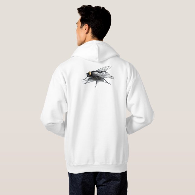 Fly Buddy Männer weiße Schuhe zurück Hoodie (Schwarz voll)