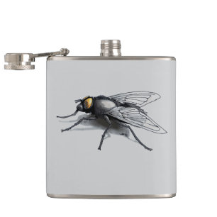 Fly Buddy Riesenfliege, graue, umhüllte Flasche Flachmann