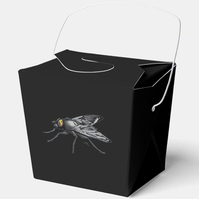Fly Buddy Riesenfliege schwarze Abholbox Geschenkschachtel (Vorderseite)