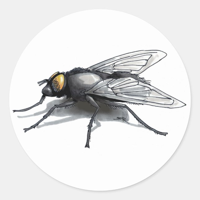 Fly Buddy weiße große runde Aufkleber (Vorderseite)