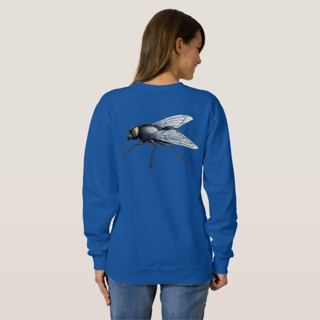 Fly Buddy Women Blue Sweatshirt zurück (Schwarz voll)