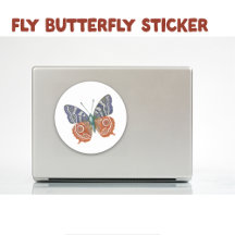 Fly Butterfly Classic Round Sticker