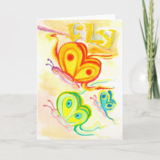 Fly Colourful Butterflies Greeting Card Karte