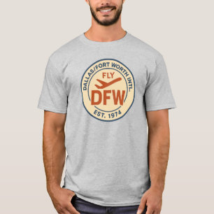 Fly DFW Airport Abzeichen – Dallas Fort Worth T-Shirt