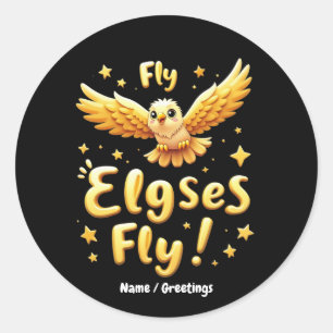 Fly Elgses Fly Inspirational Eagle Art Runder Aufkleber