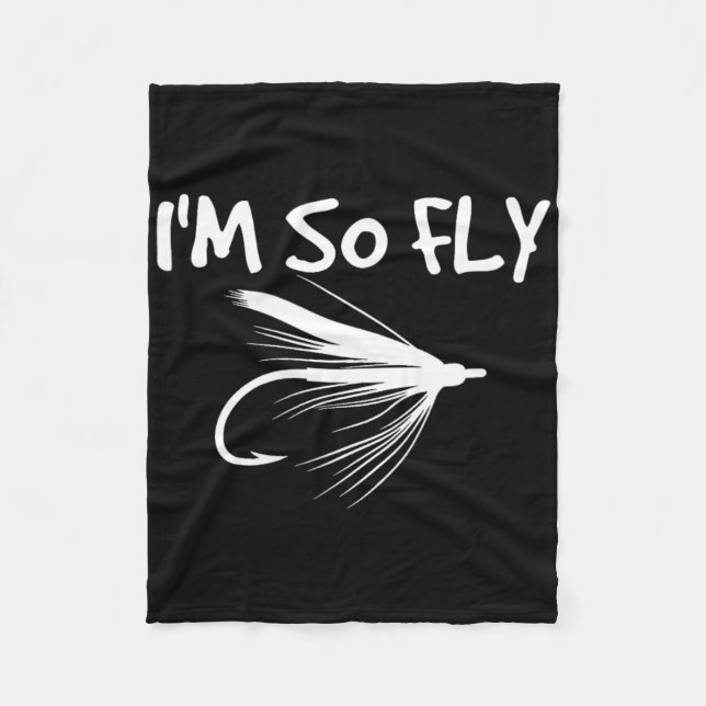 Fly-Fischen Lustiges Geschenk für Angler - Ich bin Fleecedecke (Vorderseite)