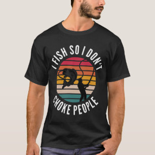 Fly-Fischen Retro-Sonnenuntergang Lustiger Angler T-Shirt