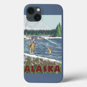 Fly Fisherman - Anchorage, Alaska Case-Mate iPhone Hülle