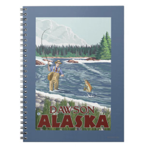 Fly Fisherman - Dawson, Alaska Notizblock