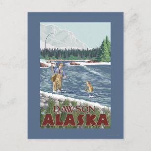 Fly Fisherman - Dawson, Alaska Postkarte