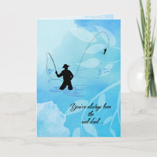 "Fly Fisherman" - Happy Birthday Karte