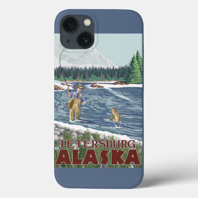 Fly Fisherman - Petersburg, Alaska Case-Mate iPhone Hülle (Rückseite)
