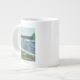 Fly Fisherman - West Yellowstone, Montana Jumbo-Tasse