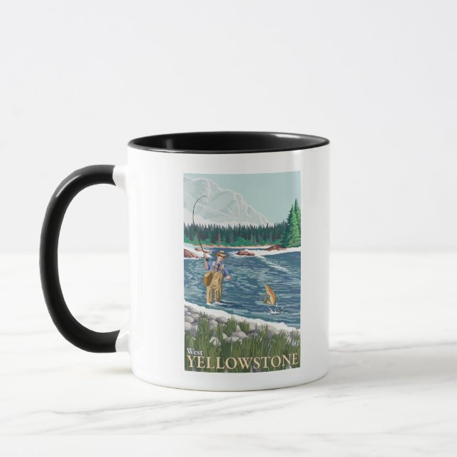 Fly Fisherman - West Yellowstone, Montana Tasse (Links)