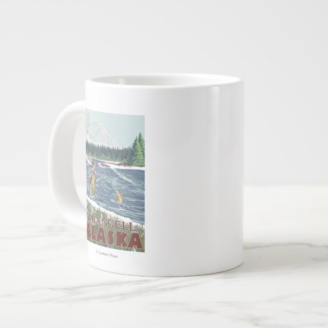 Fly Fisherman - Wrangell, Alaska Jumbo-Tasse (Vorderseite Links)