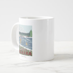 Fly Fisherman - Yukon, Alaska Jumbo-Tasse