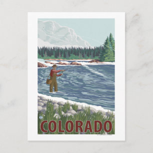 Fly FishermanColorado Postkarte